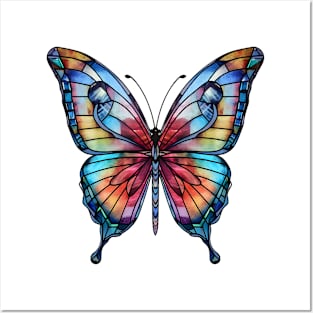 Stained Glass Colorful Butterfly #13 Posters and Art